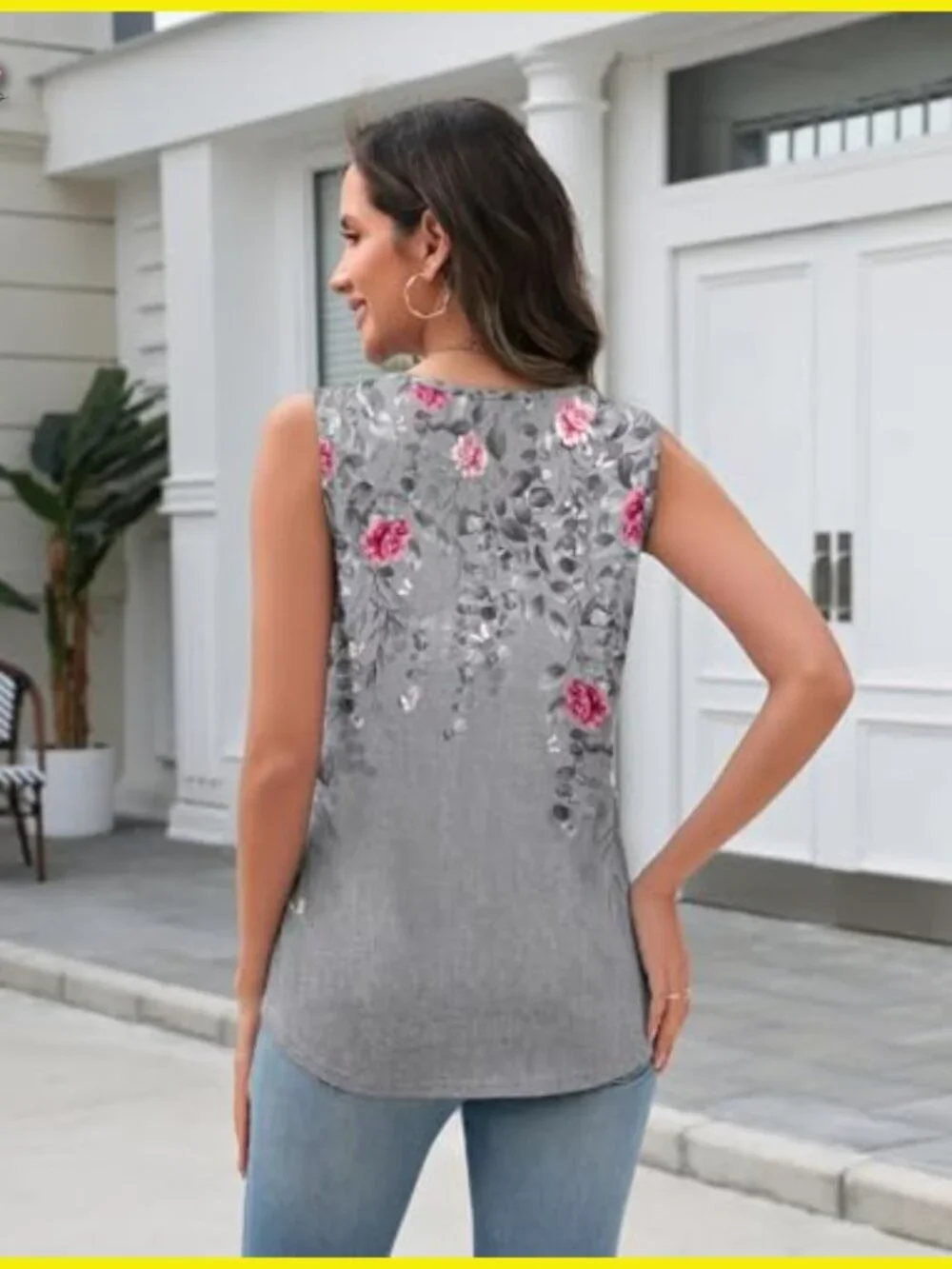 V-Neck Tank Top Loose Fit Sleeveless Blouse Business Casual Chic Summer Tops